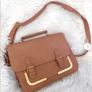 NWOT ASOS Blush Satchel Bag with Gold Buckles